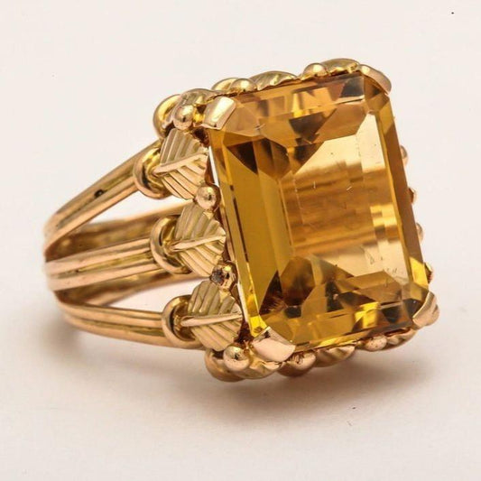 Vintage Gold Kristall Orange Gold Ring