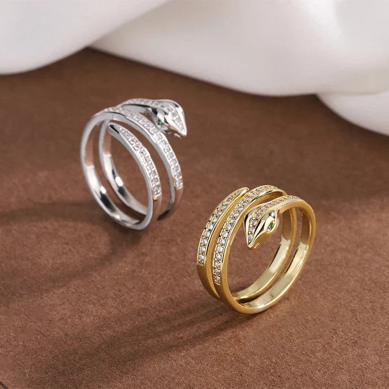 Schlangenring aus Gold und Silber