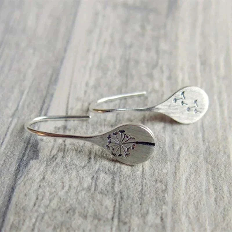 925 Sterling Silber Löwenzahn-Ohrringe