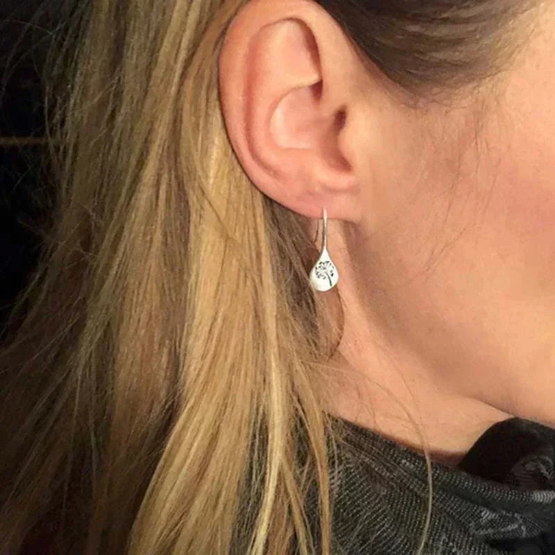 925 Sterling Silber Löwenzahn-Ohrringe