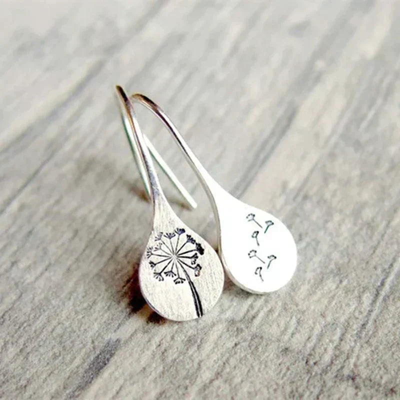 925 Sterling Silber Löwenzahn-Ohrringe