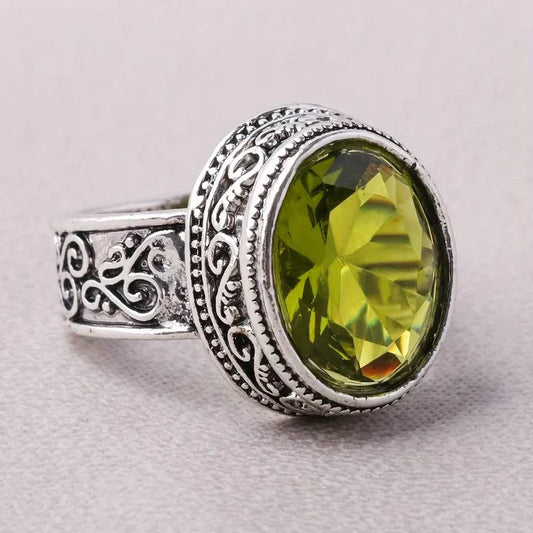 Vintage Kristall-Olivenring